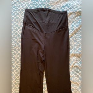 Black dress/yoga pants for maternity wear.